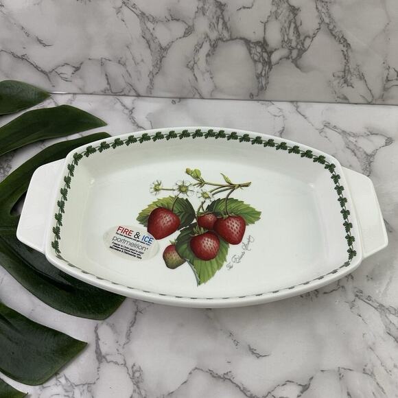Portmeirion Other - Portmeirion Strawberry Fair Fire Ice Gratin Baking Dish New Elsanta Fruit
